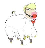 aigis android artist:harrace ball_gag butt_plug colored dorse gag horsecock huge_breasts persona persona_(series) persona_3 shin_megami_tensei // 751x801 // 108KB