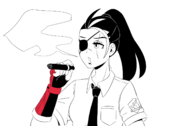 1girl artist:unknown big_boss eyepatch metal_gear_solid nemona parody smoking // 1524x1000 // 282KB