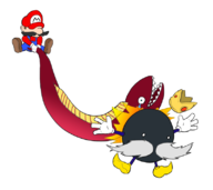 artist:harrace colored eel king_bob-omb mario monochrome slap super_mario super_mario_64 super_mario_bros. // 800x714 // 145KB