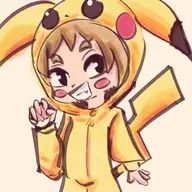 1girl artist:strugglingquota kigurumi pikachu_girl pokemon // 1000x1000 // 532KB