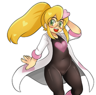 1girl artist:2x colored cosplay glasses heart mega_man_(series) penny_crygor ponytail roll suit warioware // 1635x1620 // 830KB