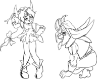 1boy 1girl artist:rider kevin mana_(series) parody riesz stick trials_of_mana // 856x696 // 170KB