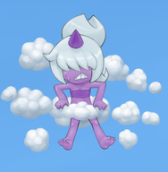 1girl artist:mariogrant cloud colored dazzi feet horn legs loli palworld sweat // 1123x1145 // 457KB