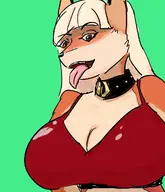 1girl artist:onion booted_marcella breast_focus breasts choker cleavage colored dungeon_fighter dungeon_fighter_online huge_breasts loo tongue tongue_out // 1050x1225 // 489KB