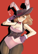 1girl artist:justdavefnd bunny_suit haru_okumura hat leotard persona persona_5 rabbit_ears // 1400x2000 // 1.7MB