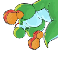 artist:unknown ass colored crotch featureless_crotch from_below nintendo shoes sketch super_mario tail yoshi // 641x632 // 28KB