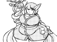 1girl artist:dinnershrimp belly blaster_master breasts cleavage fat garyc.me huge_breasts looking_at_viewer monochrome sketch tae wide_hips // 800x600 // 96KB