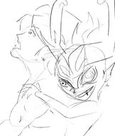 1boy 1girl artist:unknown link midna the_legend_of_zelda twilight_princess // 1456x1728 // 610KB