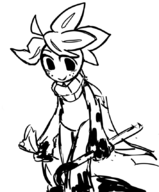 1boy artist:sproutfag bag blood crowbar dandy's_world freckles holding holding_object implied_gore monochrome roblox sketch sprout weapon // 706x852 // 197KB