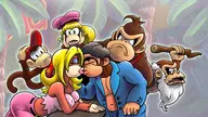 artist:malev candy_kong cranky_kong diddy_kong dixie_kong donkey_kong donkey_kong_(series) kiss swanky_kong // 2480x1400 // 3.0MB