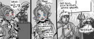 1boy 1girl artist:unknown comic final_fantasy final_fantasy_xiv krile_mayer_baldesion smoking text warrior_of_light weed // 1000x419 // 311KB
