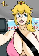 1girl artist:bonitanon blue_shell huge_breasts mario_kart princess_peach super_mario // 952x1381 // 541KB