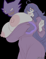 artist:timeless breast_grab breasts haunter hex_maniac huge_breasts nipples pokemon purple_hair wip // 1750x2250 // 949KB