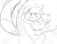 1girl artist:pepsi final_fantasy final_fantasy_xiv gym_clothes miqo'te punching punching_bag // 1138x879 // 353KB