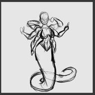 1girl borderlands borderlands_2 fishmandraws haderax_the_invincible lamia monster_girl sharp_teeth sketch wip // 701x706 // 158KB