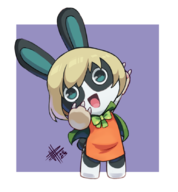 animal_crossing artist:mateus_upd artist_signature carrot_(one_piece) cosplay dotty dress furry one_piece signature solo wig // 774x837 // 225KB