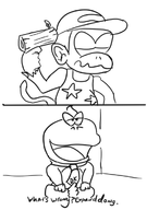 comic dialogue diddy_kong donkey_kong donkey_kong_(series) doraemon parody // 496x708 // 123KB