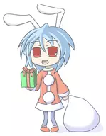 100_orange_juice 1girl artist:unknown aru bag colored gift qp_shooting santa_outfit // 749x965 // 178KB