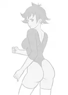 1girl artist:reptileye leotard makoto monochrome short_hair street_fighter // 857x1200 // 251KB
