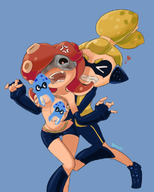 artist:bard-bot blush censored grope inkling nintendo octoling splatoon // 605x755 // 244KB