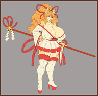 1girl artist:signirsol blush breasts Ceroba cleavage colored embarrassed gigantic_breasts huge_breasts looking_away thigh_highs undertale_yellow // 1690x1659 // 99KB