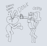 1boy 1girl alex artist:grey minecraft text // 486x472 // 11KB