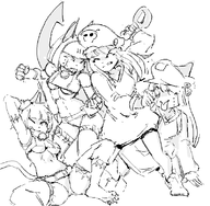 4girls artist:akunim crossover guilty_gear may ms._fortune parody robo-fortune robo-may skullgirls underboob // 796x779 // 49KB