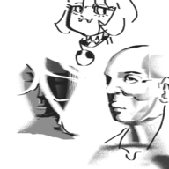 1boy 1girl 2girls artist:unknown cat cat_girl doodle monochrome robo-fortune robot robot_girl sketch skullgirls // 1000x1000 // 379KB