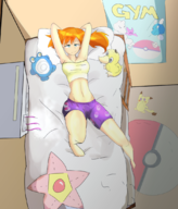 artist:blysill bed colored midriff misty pajamas plushie pokemon poliwhirl psyduck staryu // 937x1094 // 774KB