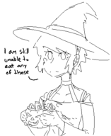 aigis artist:speakyfag candy costume halloween mspaint persona_(series) persona_3 shin_megami_tensei text witch // 362x442 // 11KB