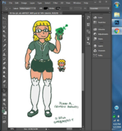 1girl artist:runebrave earthbound genderbend gun jeff_andonuts looking_at_viewer mother_(series) rule_63 school_uniform schoolgirl sprite text wip // 1440x1545 // 1.1MB