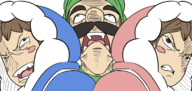artist:scarmiglione colored crossover ice_climber ice_climbers luigi nana parody popo reaction_image super_mario tengen_toppa_gurren_lagann // 1463x694 // 611KB