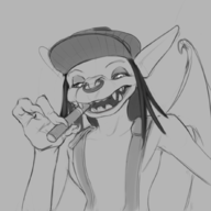 artist:unknown black_and_white cigar deadlock hat ivy looking_down nose_ring ring smoking suspenders // 1033x1033 // 337KB