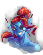 colored eye_patch eyepatch sharp_teeth undertale undyne // 599x757 // 400KB