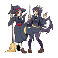 artist:techsupportdog carol collab colored cosplay costume filia halloween halloween_2017_collab little_witch_academia painwheel skullgirls witch // 1500x1500 // 618KB