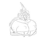 1girl artist:ButLova betilla blush breasts crushing embarrassed hyper_thighs medium_breasts monochrome rayman_(series) rayman_origins sitting sketch thick_thighs thigh_highs thighs // 3000x2500 // 753KB