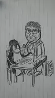 computer gabe_newell linux pencil_drawing penguin valve // 1840x3264 // 1.6MB