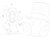 1boy 1girl artist:unknown crossover kirby kirby_(series) may pokemon pokemon_rse top_hat // 1280x1024 // 326KB