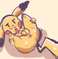 1boy anus artist:strugglingquota balls blush colored legs_up looking_at_viewer penis pikachu pokemon presenting seducing seductive seductive_pose tongue_out // 1500x1523 // 522KB
