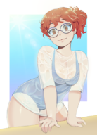 1girl artist:dmgboost fiolina_germi metal_slug swimsuit // 1264x1753 // 1.1MB