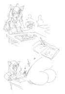 1girl artist:kujalla drawing final_fantasy final_fantasy_xiv miqo'te // 776x1114 // 55KB