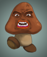 a_really_super_pissed_off_beyond_mad_mario_goomba colored goomba super_mario tagme // 500x600 // 205KB