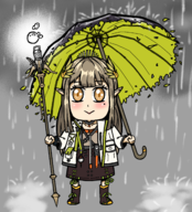 1girl arknights artist:unknown muelsyse rain umbrella // 1476x1630 // 1.5MB