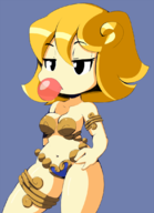 1girl blonde_hair bubble_gum colored hooligan_sisters mighty_switch_force short_hair // 800x1109 // 253KB