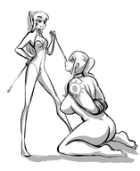 artist:yuri_peach ass breasts brigitte collar d.va dominatrix leash nude overwatch yuri // 1614x1977 // 987KB