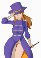 1girl a_hat_in_time artist:nininho blue_eyes brown_hair coat colored hat hat_adult ponytail smile // 1250x1768 // 1019KB