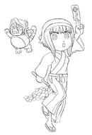 artist:leud fire_emblem fire_emblem_if kamui_(fire_emblem) male_kamui miko_outfit parody pocky_&_rocky sakura // 860x1275 // 263KB