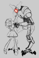 1girl artist:unknown crossover e.m.m.i. emmy_the_robot metroid metroid_dread // 1526x2261 // 1.5MB