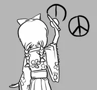 drawing joke_delivery mamori mamori_minamoto peace_symbol tokyo_mirage_sessions_#fe // 500x468 // 36KB