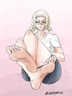 1girl artist:szeroartist blonde_hair blush colored feet final_fantasy final_fantasy_xii penelo yellow_eyes // 1536x2048 // 418KB